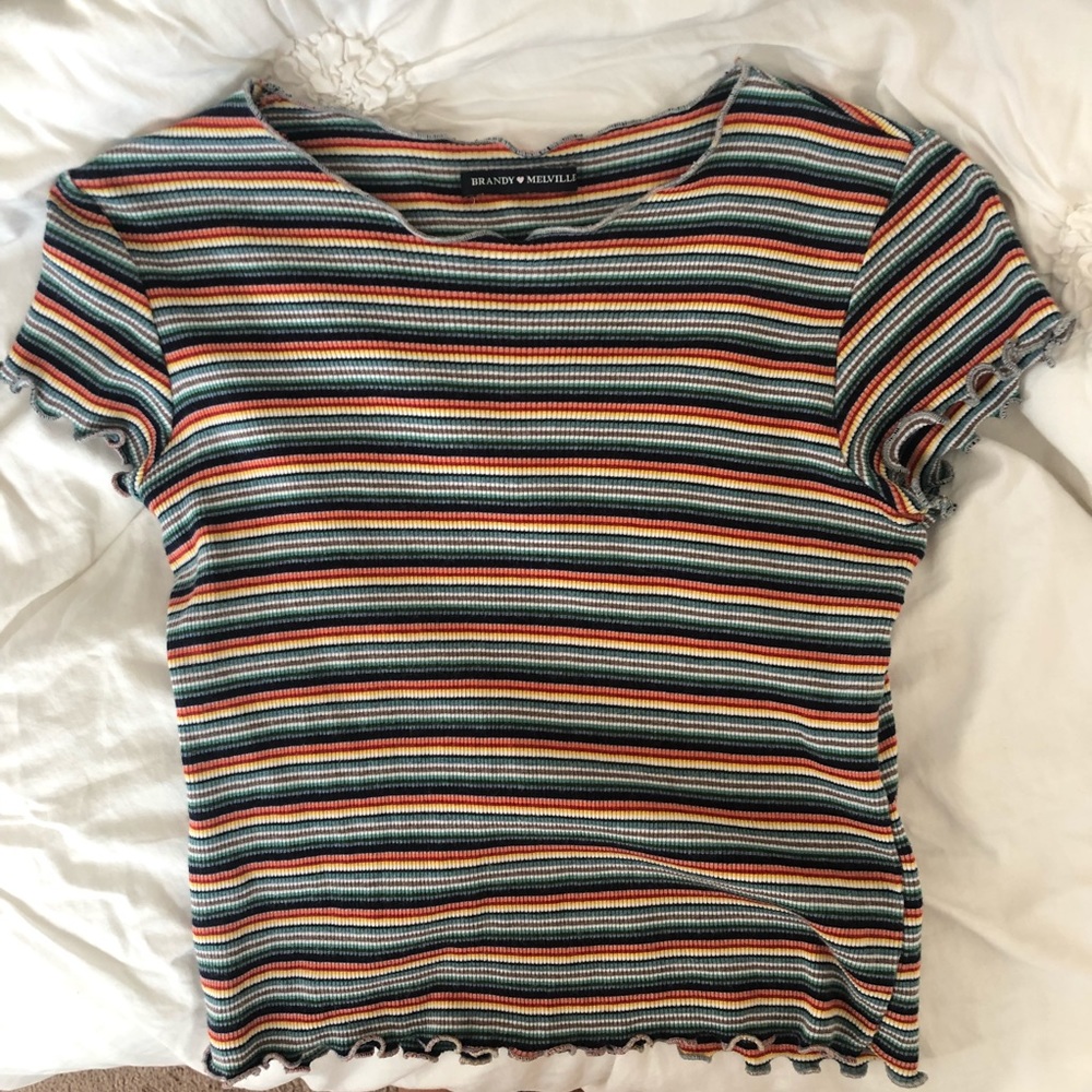 Brandy Melville Striped Baby Tee